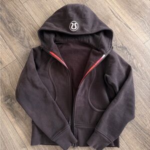 Chocolate brown scuba hoodie full zip